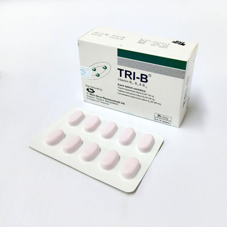 Tablet Tri-B 100mg+200mg+200mcg (50pcs)